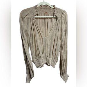 FP‎ ONE Women’s Beige Gauze Feel Top Free People size M